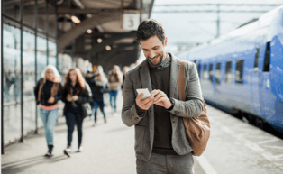 Image of man on phone